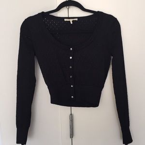 Maje Cropped metallic sweater.